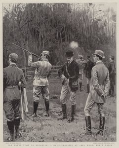 Det kongelige besøg i Blenheim, en dags skydning ved Abel Wood, North Leigh